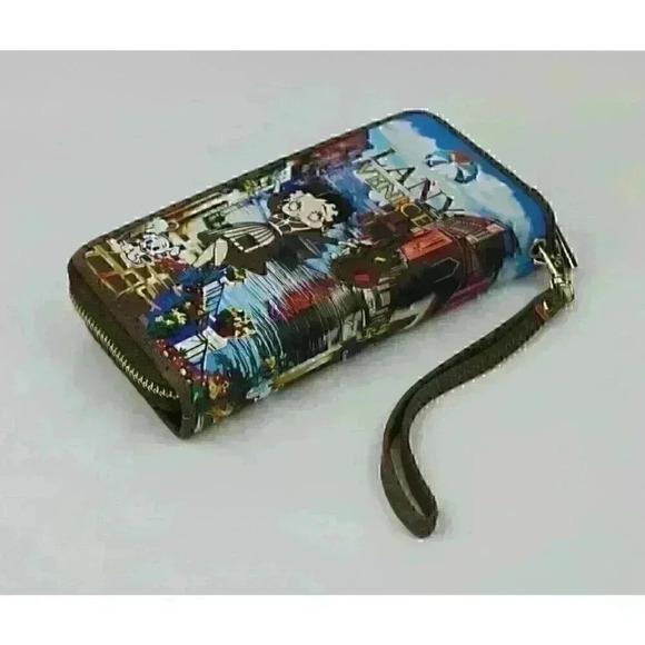NEW! Betty Boop Women's Lany Vegan Wristlet Wallet - Picture 4 of 5